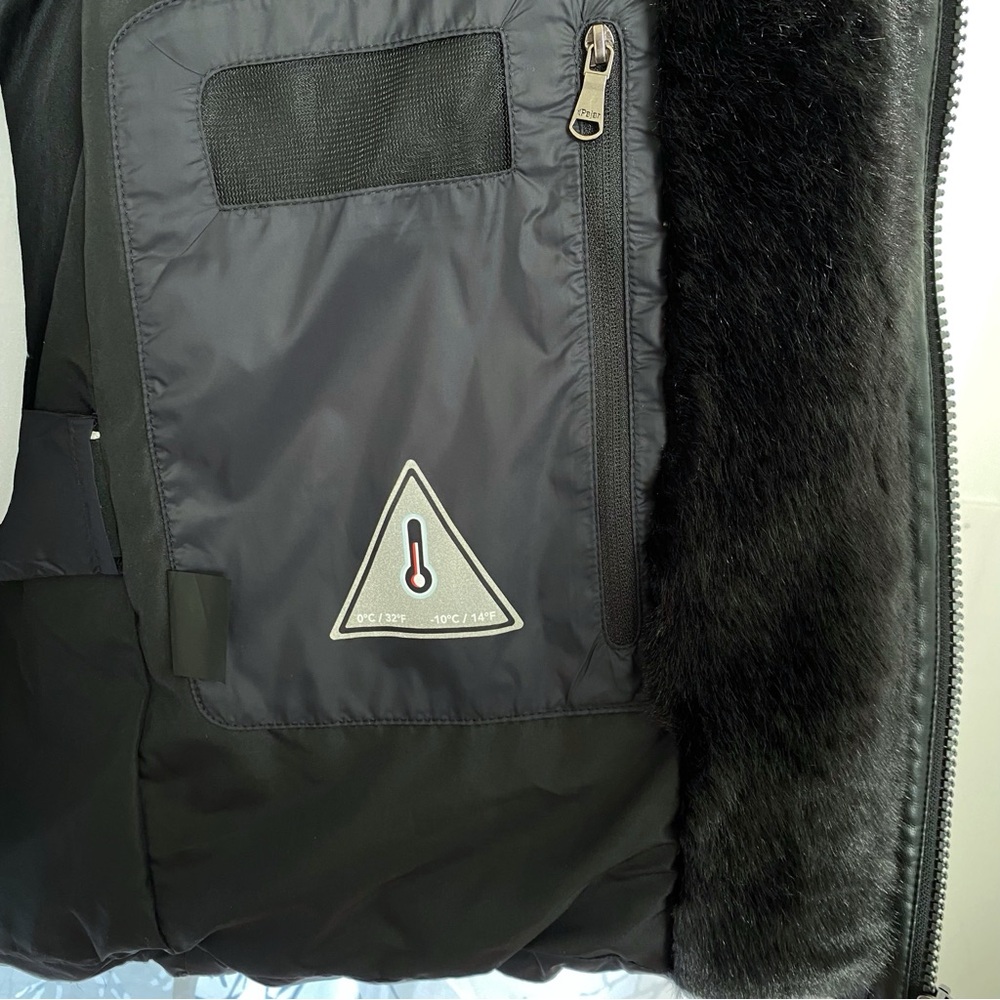 PAJAR CANADA cece black faux fur lined hood zip up long down feather jacket - Picture 8 of 13